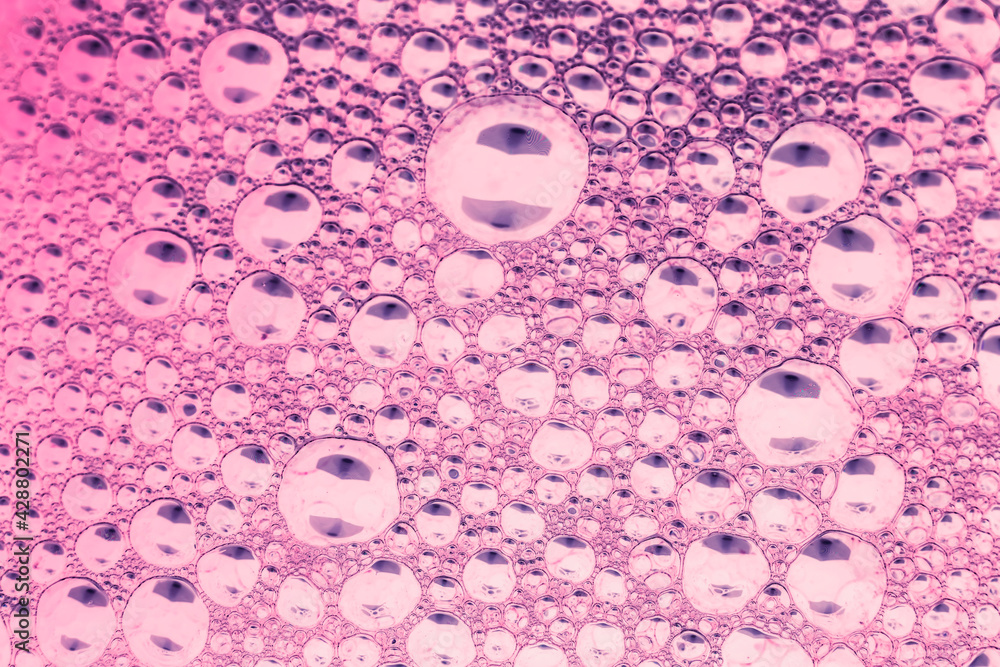 Fototapete close up beautiful abstract soap bubbles. background pattern for design. macro photography view.