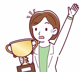 Young woman in a lab coat