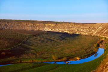 Valley of river Raut in Orheiul Vechi from Moldova , famous tourist destination