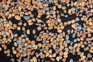 Multi colored  gravel for background.