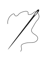 needle and thread icon. vector illustration