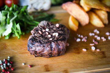 delicious beed steak on the grill
