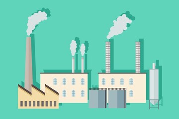 Obraz premium Industrial factory design - vector factory building