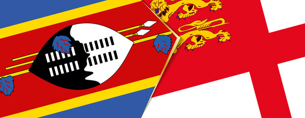 Swaziland and Sark flags, two vector flags.