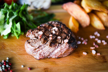 delicious beed steak on the grill