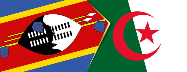 Swaziland and Algeria flags, two vector flags.