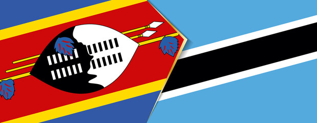 Swaziland and Botswana flags, two vector flags.