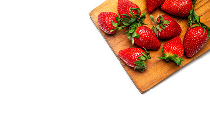 Strawberries on a white background