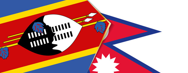Swaziland and Nepal flags, two vector flags.