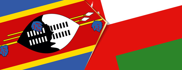Swaziland and Oman flags, two vector flags.