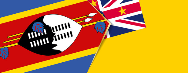 Swaziland and Niue flags, two vector flags.
