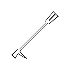 Firefighter Halligan Bar outline icon. Clipart image isolated on white background
