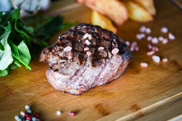 delicious beed steak on the grill