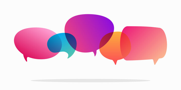 Set of speech bubble quote icons. Flat design