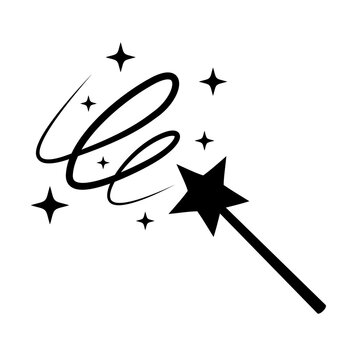 Fairy Wand silhouette icon. Clipart image isolated on white background