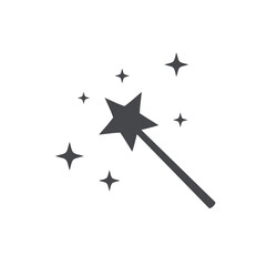 Magic wand silhouette icon. Clipart image isolated on white background