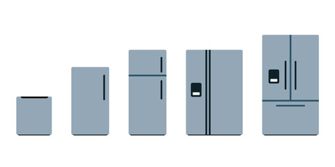 Refrigerator sizes chart icon. Clipart image isolated on white background
