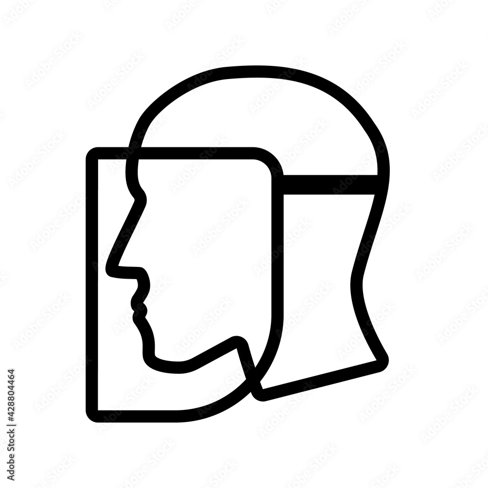 Canvas Prints full face shield outline icon. clipart image isolated on white background