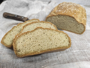 Healthy hommade gluten-free bread for an organic diet
