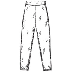 vector, isolated, sketch hand drawn pants