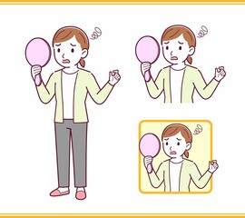 カーディガンを着た若い女性