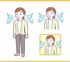 カーディガンを着た若い女性