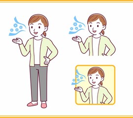 カーディガンを着た若い女性