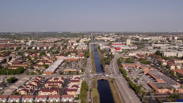 Aerial drone video Miami Hialeah Gardens FL USA