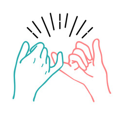 Hand drawn Pinky swear promise hand vector illustration