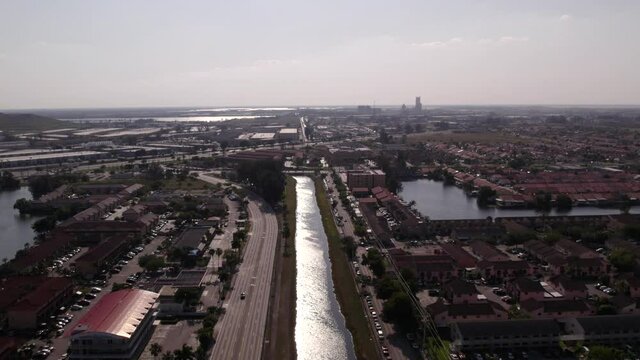 Aerial video Hialeah Gardens Miami Dade FL USA 4k
