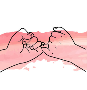 Two hands making Pinky swearing promise vector concept