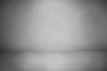 Gray vintage cement or concrete wall and floor background. Can be used for display commercial products, room, interior, graphic design or wallpaper. Copy space for text.