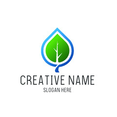 Vector Green Single Leaf Logo