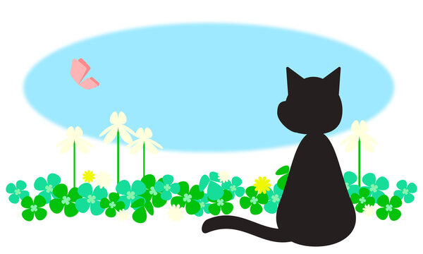 クローバーをお皿に盛ったイラスト｜Illustration of clover on a plate