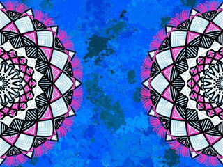 Mandala design. Colorful mandala background illustration with place for your text. Digital art illustration