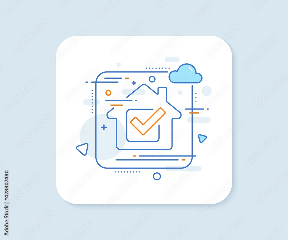 Aufkleber check line icon. abstract vector button. approved tick sign. confirm, done or accept symbol. checkbo