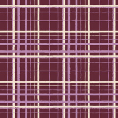 Vector purple brown beige check seamless pattern