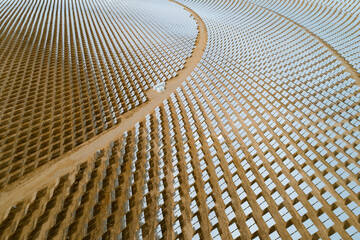 Aerial photo of solar thermal power plant
