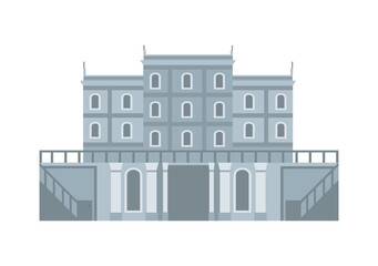 Rome european architecture building flat cartoon vector illustration isolated.