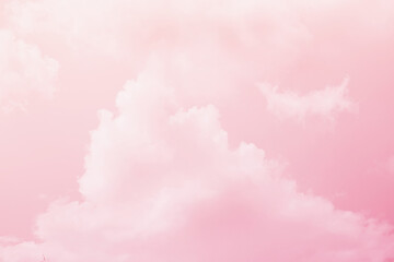 sweet pink fluffy cloudy sky , pastel gradient color , nature abstract background