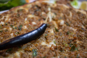 Delicious Turkish Pizza Lahmacun. This Lahmacun is tasty and delicious
