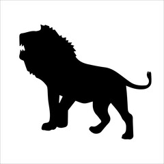 black lion silhouette zodiac vector illustartion isolated
