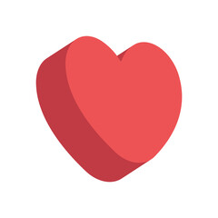 Heart vector icon. Flat style 3d illustration. Love representation. Valentine's day symbol.