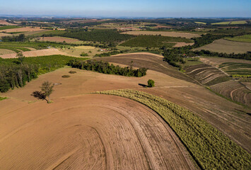 Fototapeta na wymiar solo rural para plantação vista aerea