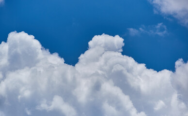 Fototapeta na wymiar The blue sky with fluffy clouds