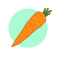carrot icon for a vegetable set can be used for designing online shopping
