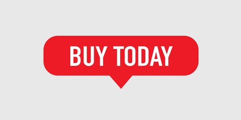 Buy today flat design vector button isolated on white