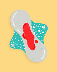 Cloth Menstrual Pad Illustration