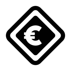 Currency Symbol icon vector Euro sign for business and finance in a flat color glyph pictogram illustration