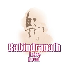 vector illustration for Rabindranath Tagore Jayanti, He was a Indian poet, philosopher, and artist.